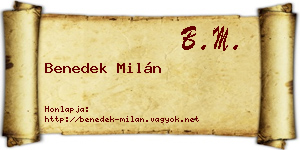 Benedek Milán névjegykártya
